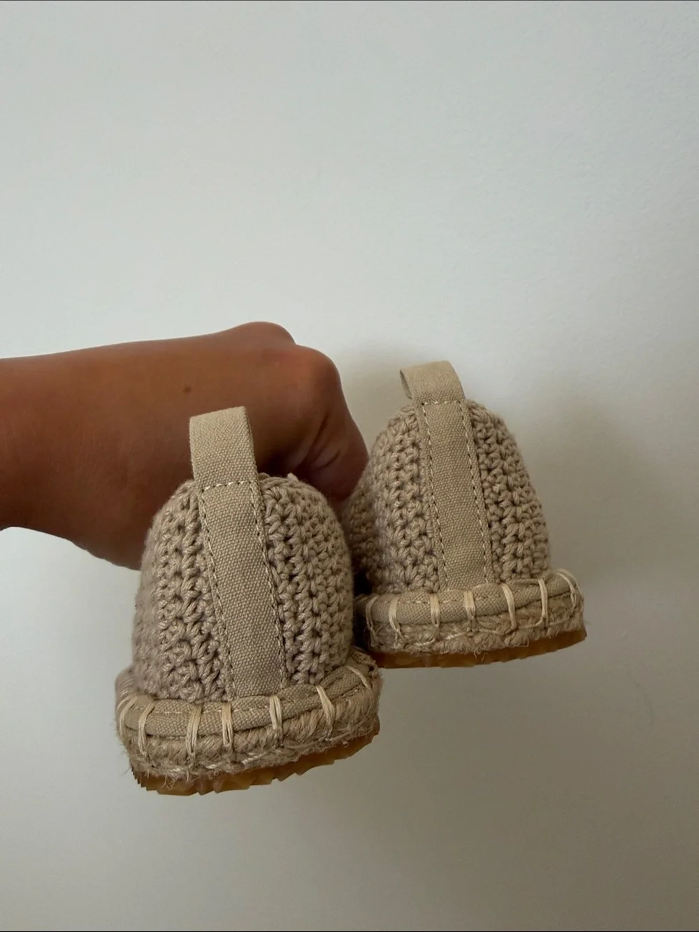 Zara Beige Crochet Kids Moccasins with Pink Cherry Embroidery